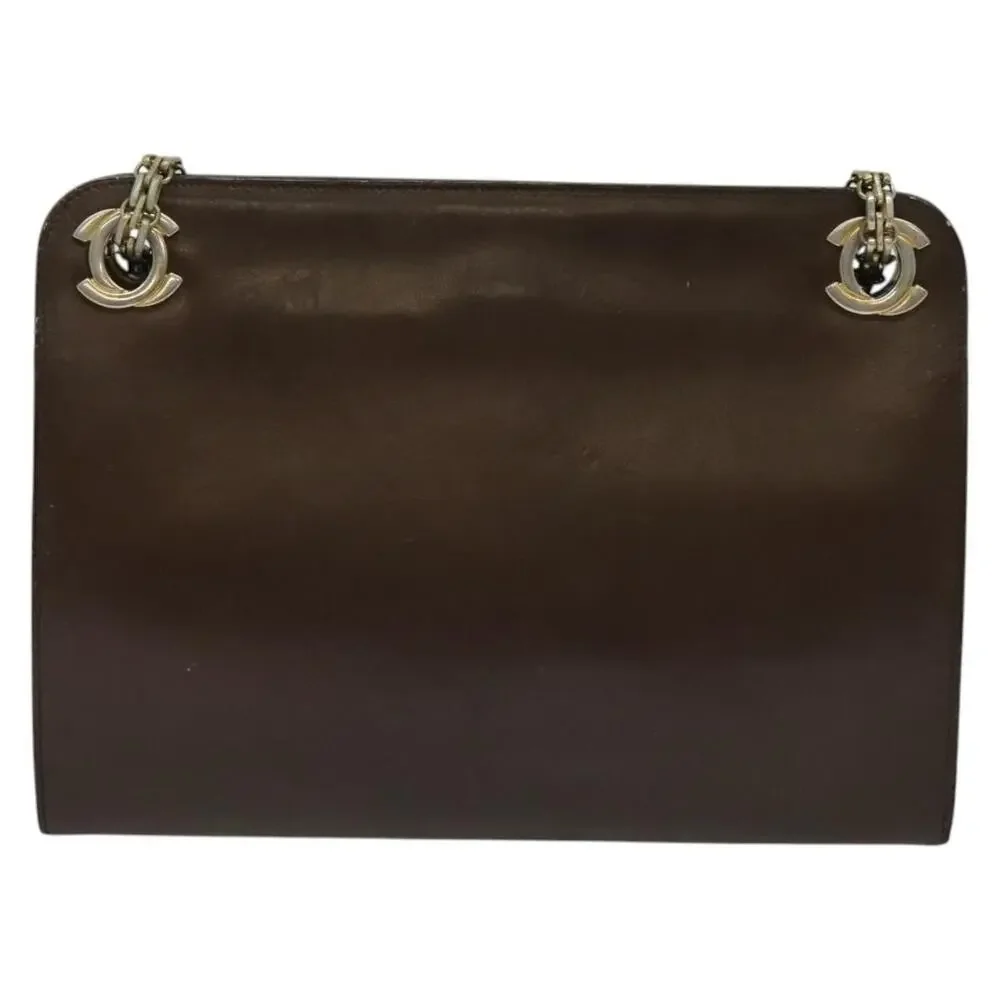 Chanel Chain Handbag Leather Brown Gold CC - Picture 2 of 7